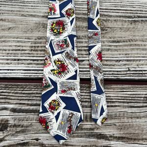 Vintage 80s Wembley Silk Christmas Tie USA Made Holiday Novelty Necktie Menswear